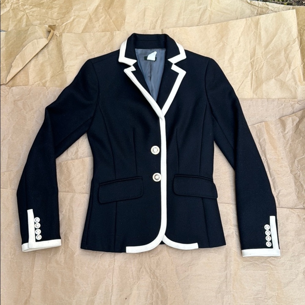 J. Crew Black Blazer with White Trim